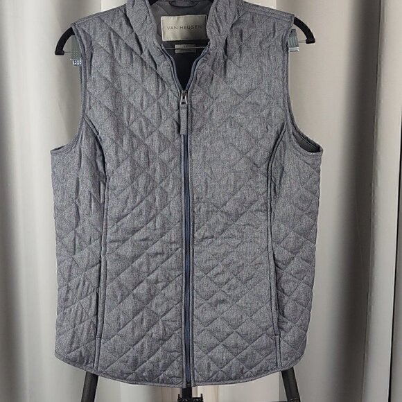 Van Heusen Jackets & Blazers - Van Heusen Women's Gray Quilted Vest Size Medium